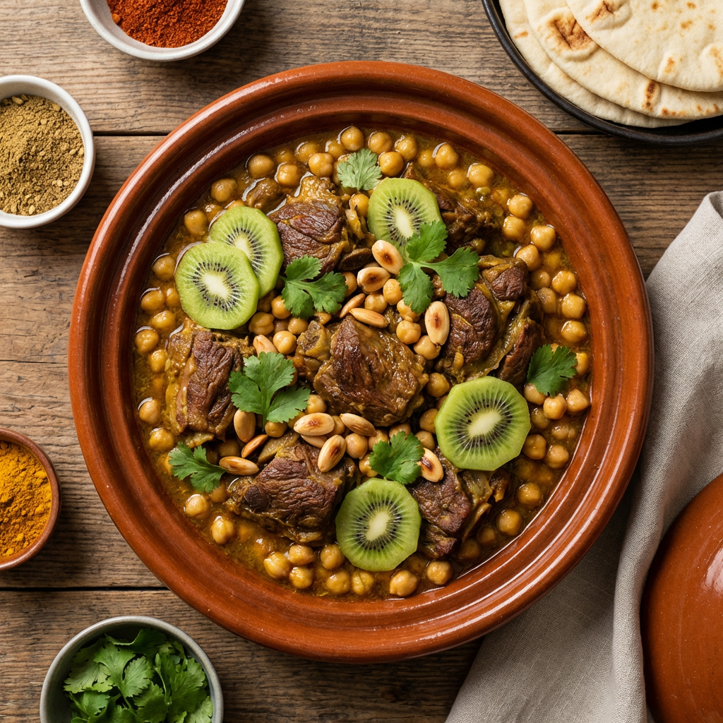 Tajine d'agneau aux kiwis