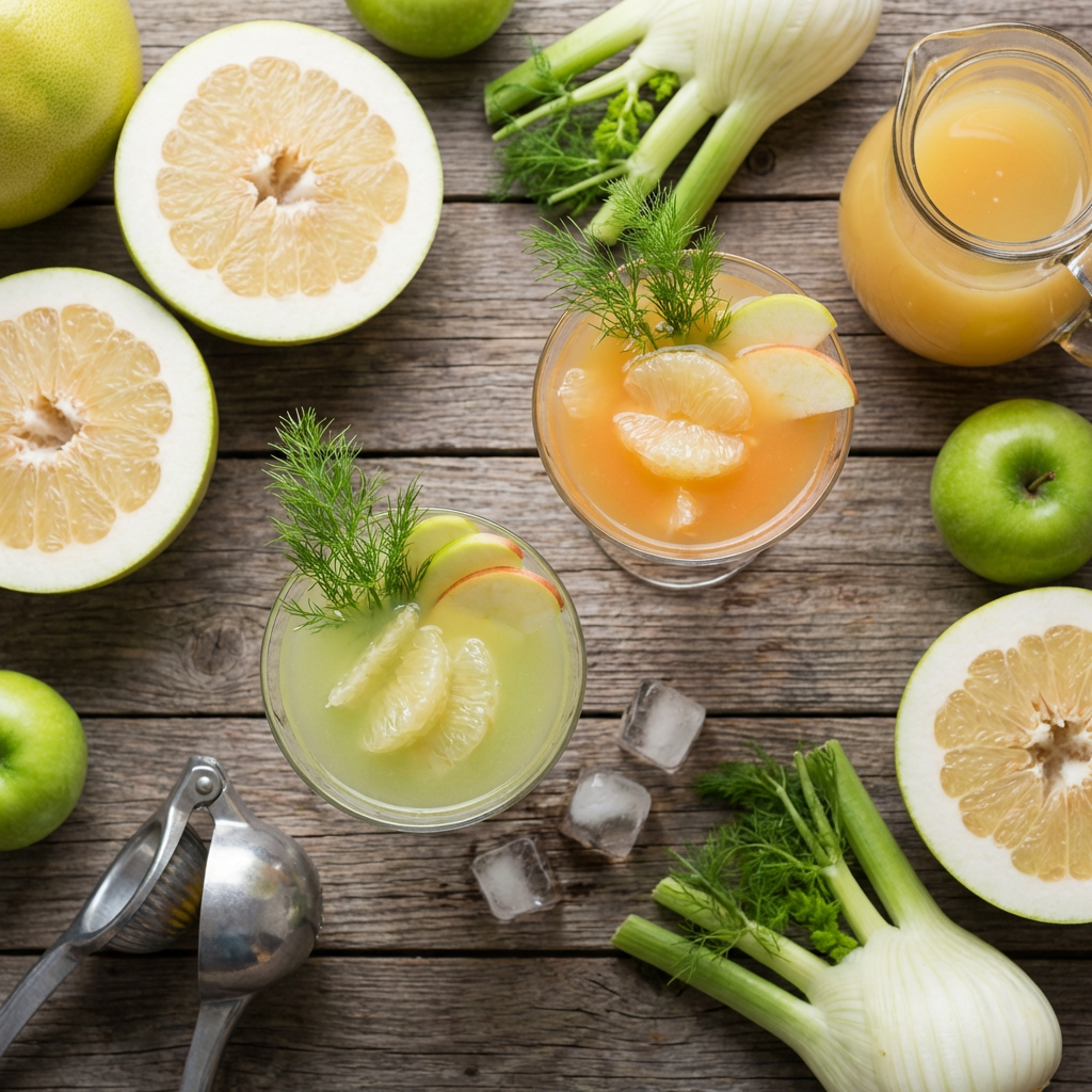 Cocktail pomélo - pomme - fenouil