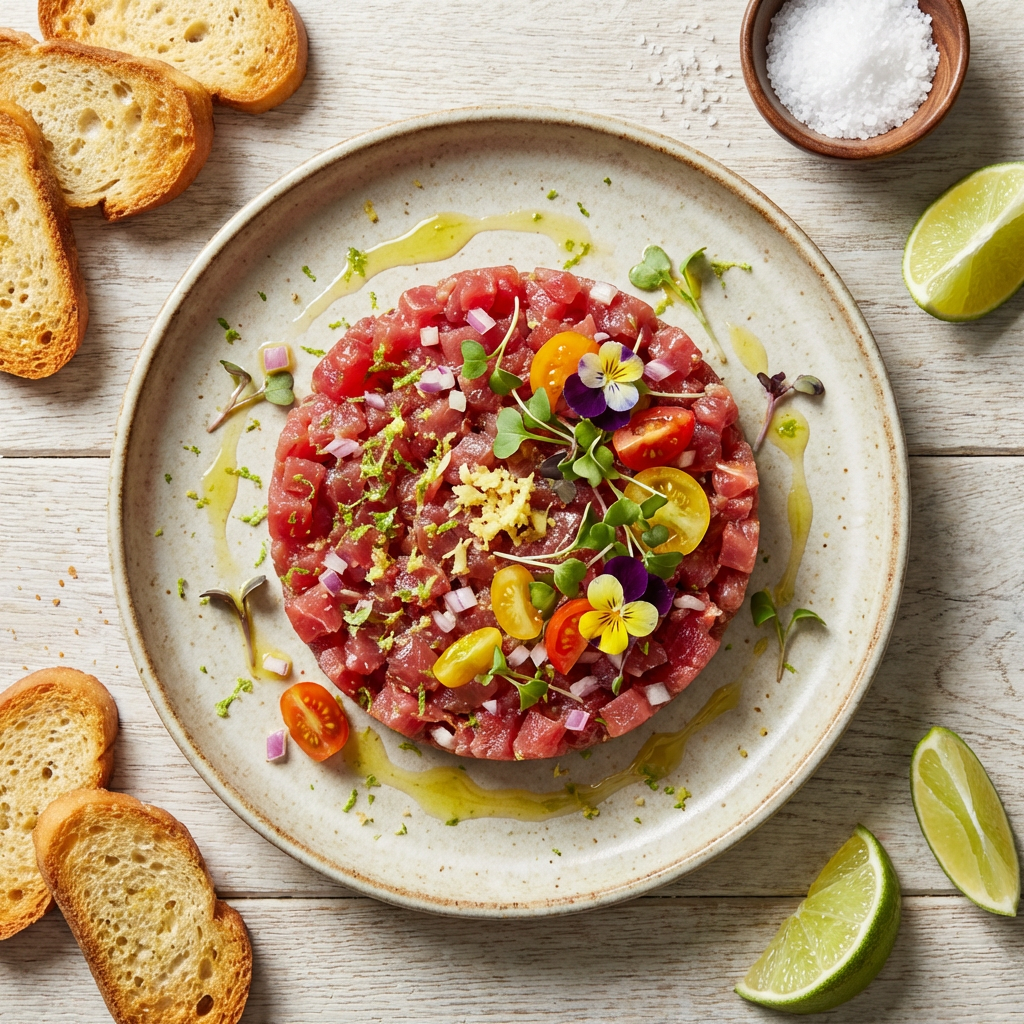 Tartare de thon au citron