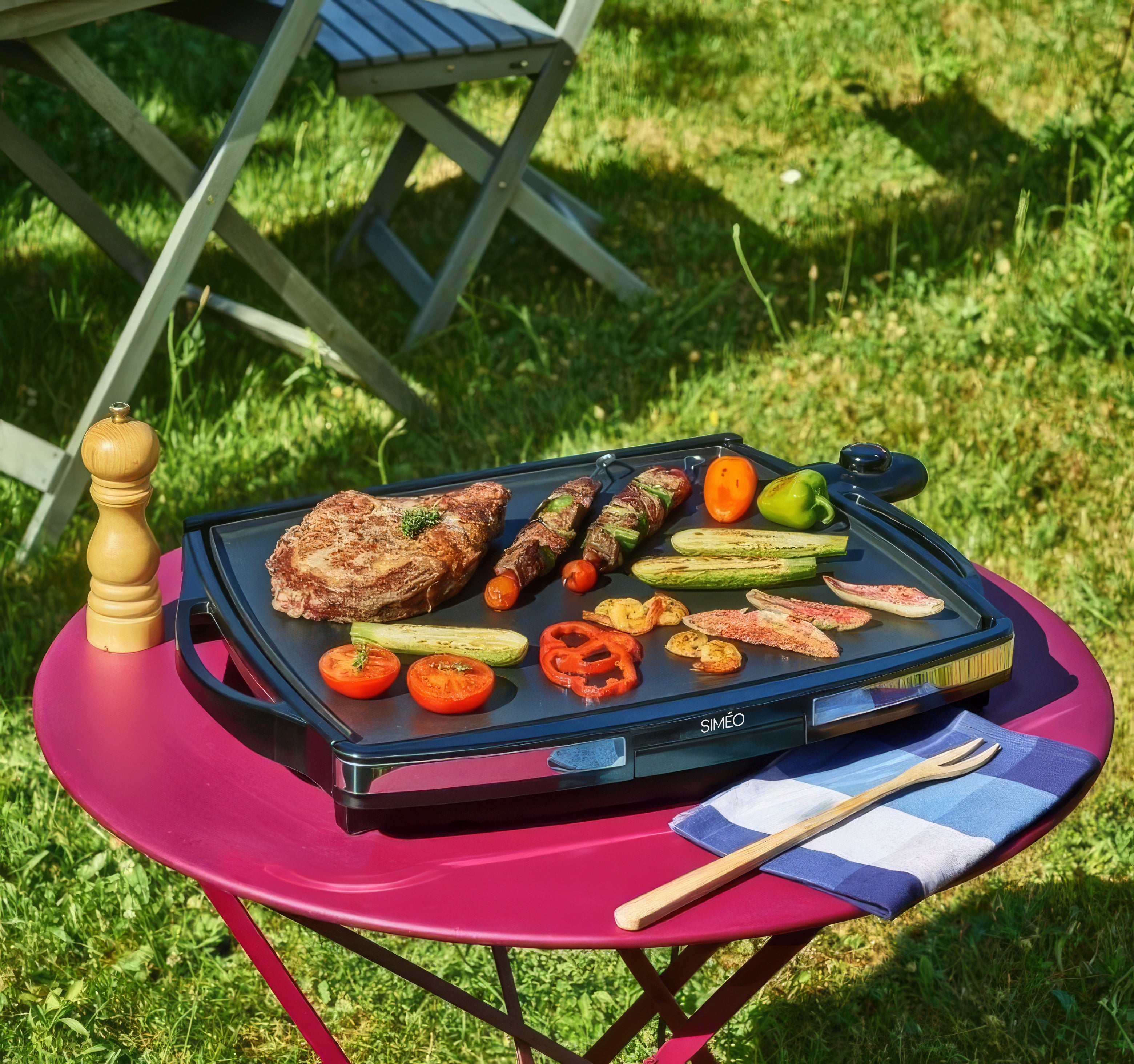 Plancha électrique effet pierre 2200 W